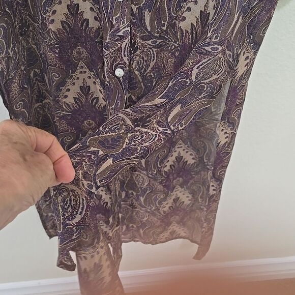 CHAN LUU sheer  Purple Patterned Dress S - Picture 5 of 11